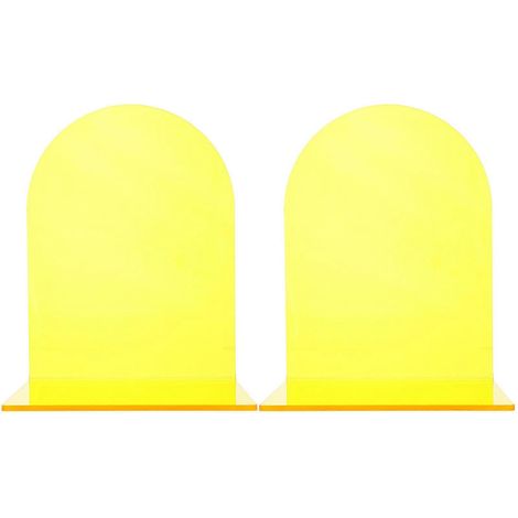 Support de livres en acrylique transparent serre-livres pour la maison lot de 2 jaune. (1/4)