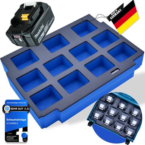 SCHWÄBLE® Schaumeinlage Schaumstoffeinlage für Makita Akku Akkus 11x 3-6Ah (1/5)