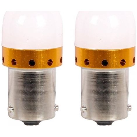 2 Pezzi Lampade LED BAU15S S25 PY21W 9 SMD 3030 12V 24V 300lm 3.5W Gialla Ambra Piedi Storti H41mm 360°