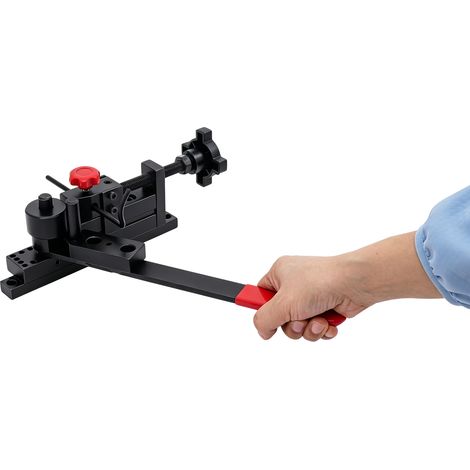 YISSALE -Outillage -Cintreuse d'angle universelle manuelle en acier haute résistance avec molette de réglage, matrices interchangeables pour tube rond en acier plat, cintreuse en métal portable pour s (1/5)