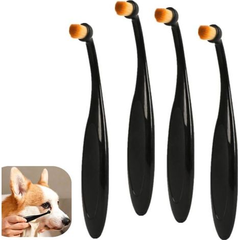 Lot de 4 Pinceaux Applicateur pour Chien Chat - Fibres Fines Longues Lavables Anti-taches Larmes Poils Doux (1/5)