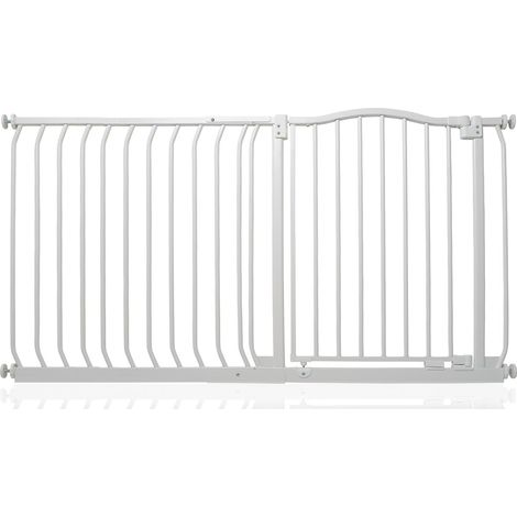 Bettacare Curved Top Dog Gate, 134cm - 143cm, Matt White, Pressure Fit Pet Gate for Dog and Puppy, Pet and Dog Barrier