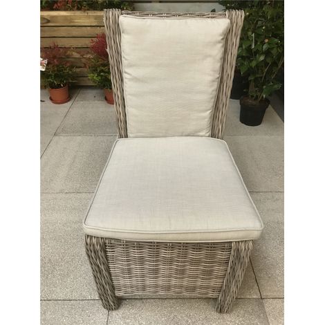Signature Weave Alexandra Wicker High Back Dining Chair Fine Grey Cushions (1/4)