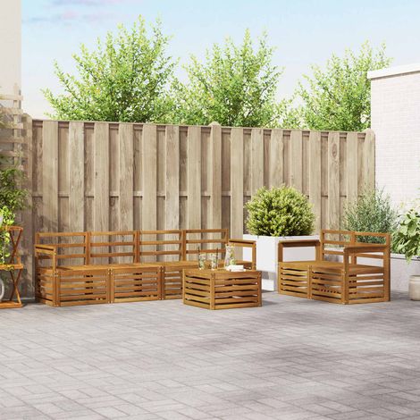 vidaXL Outdoor Sofa Set 7 pcs Natural Solid Acacia Wood (1/5)