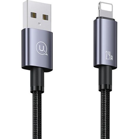 Câble USB vers Lightning USAMS 1,2 m, charge rapide, acier (1/2)