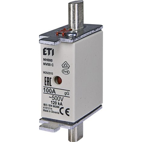 Fusible Gg 100a/500vac Nh1c Céramique Industriel 004184214
