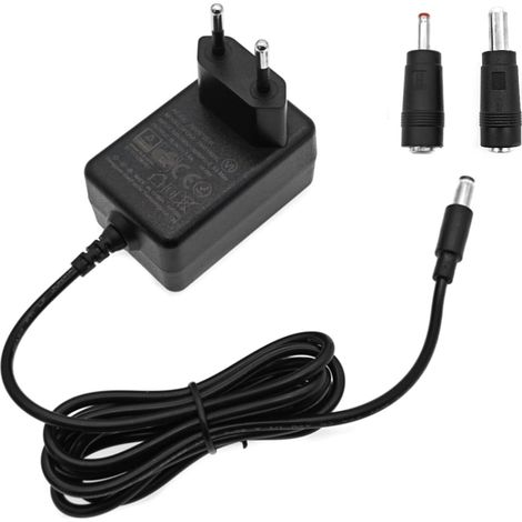 Adaptateur Secteur 18V 1A, Chargeur Mural 18W AC-DC, Fiche 5,5x2,1mm avec Embouts 5,5x2,5mm et 3,5x1,35mm pour Enceintes, Barres de Son et Radios (Pas pour perceuses) (1/5)