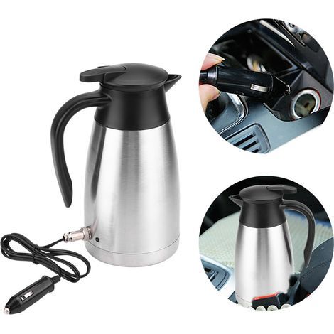 Bollitore elettrico in acciaio inox, 1000 ml, 12 V/24 V, per auto, thermos richiudibile, borsa dell'acqua calda
