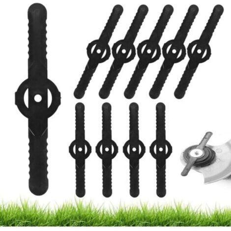 60 schwarze Kunststoff-Ersatzmesser für Rasentrimmer, 14 cm, Kunststoffmesser für Rasentrimmer, Kunststoffmesser für Rasentrimmer mit Messer (ohne (1/4)