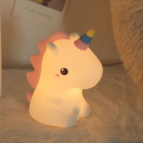 Silikon-LED-Nachtlicht mit Einhorn-Motiv, USB-aufladbar, dekorative Innenbeleuchtung (1/4)