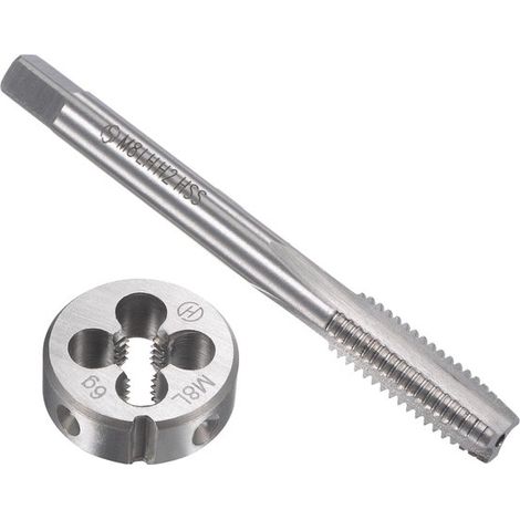 Dailygoods，Macho de roscar M8 x 1,25 mm，Macho/terraja para zurdos，Juego de alta resistencia，Acero de alta calidad，Juego de machos de roscar (1/5)
