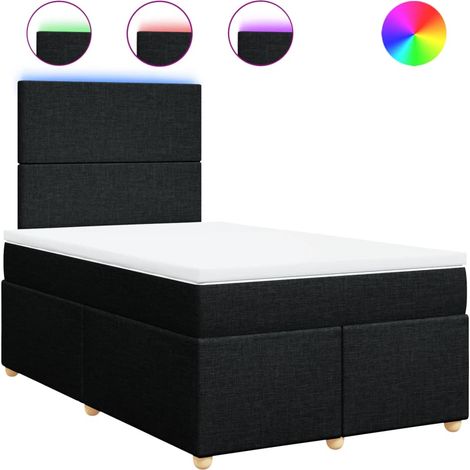 Maison Exclusive - Cama box spring con colchón tela negro 120x200 (1/5)