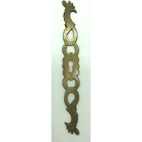Entrée coq en zamak - à droite - finition laiton vieilli - 194 x 24 mm - CADAP (1/2)