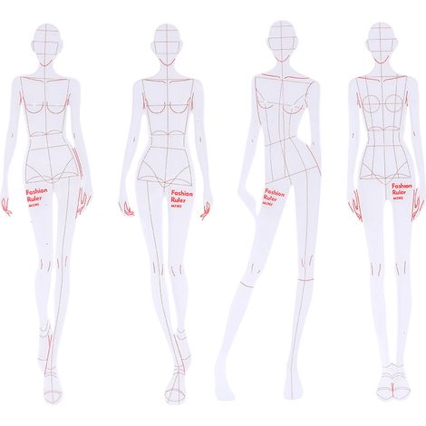 Ensemble de règles de modèle de dessin de vêtements, règles de dessin de Figure humaine pour la mesure, Kit idéal pour inspirer un Design Unique Type 1 (1/5)