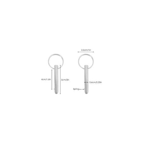 Set mit 4 Schnellverschlussstiften, 6,3 mm Stiftdurchmesser oben, 51 mm Gesamtlänge, 40 mm effektive Länge mit Seilen aus Edelstahl 316 - Crezuo