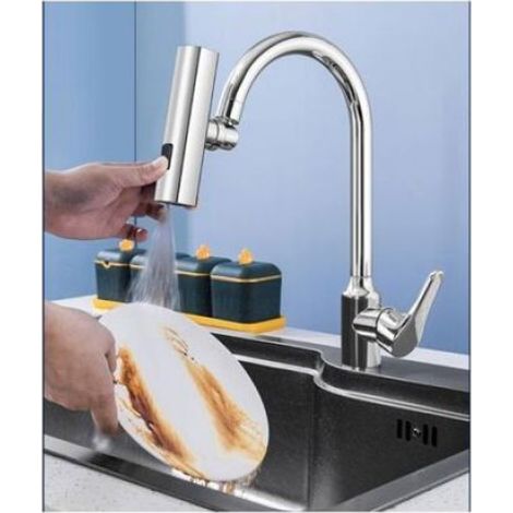 Adaptateur Robinet - 3 Modes Jet Cascade Puissant Douche - Universel ABS Laiton - Pour Évier Cuisine Salle De Bain WC - 1 Pièce (1/5)