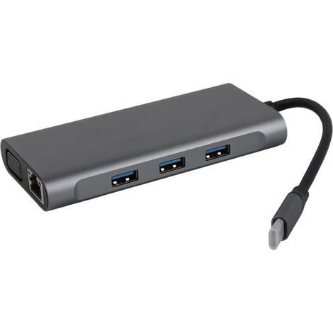 Station d'accueil 10-en-1 USB-C avec VGA, RJ45, Charge PD et Hub Multifonction (1/5)