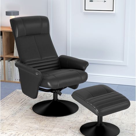 Poltrona relax girevole con poggiapiedi 135° OKMYHOME (1/4)