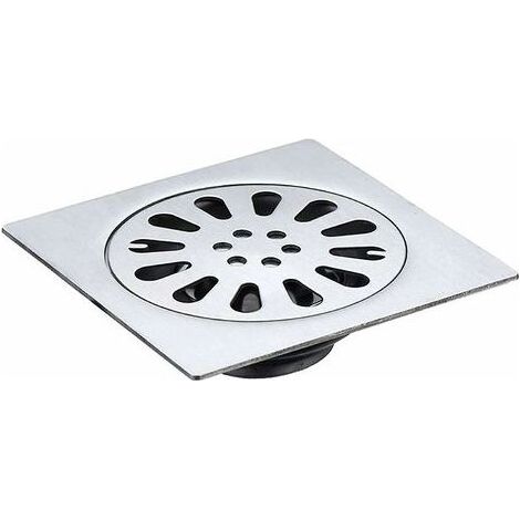Quadratischer Bodenablaufrost – Edelstahl 304 – Für Bad, Dusche, Küche, Garage, Keller – 1 Stück (1/5)