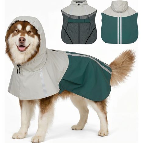 PawHut Dog Raincoat with Hood, Dog Rain Jacket, for Extra Large Dogs, XL (1/5)