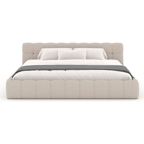 Cama estilo nube 140x190cm en terciopelo beige KANSAS
