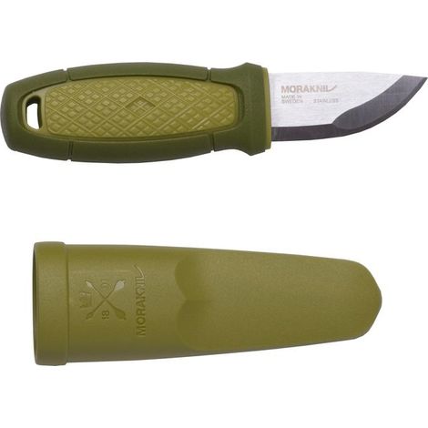 Morakniv 12651 Eldris Coltello da caccia Lama in acciaio inox Sandvik 12C27 Affilatura Scandi Lunghezza lama 5,9 cm colore Verde