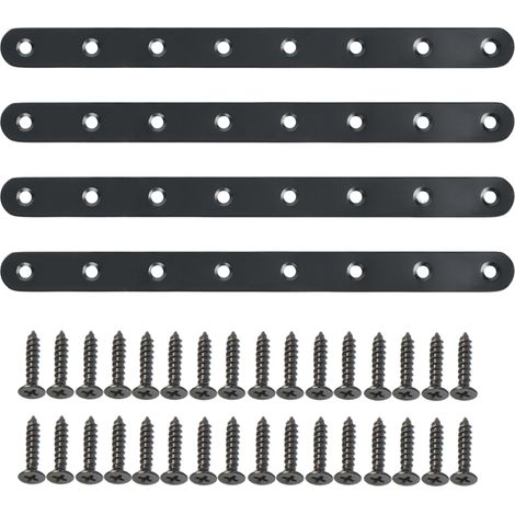 4 Équerres d'Angle Plates 24 CM, Équerre Plate avec Vis (1/5)