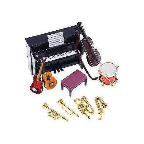 ensemble d'accessoires d'instruments de musique pour maison de poupée, décor de mini-scènes (1/2)