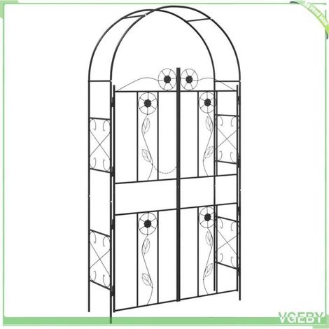 Arche de jardin - FAFEICY - 42021348 - Noir - 115 x 37 x 226 cm - Rectangulaire en fer (1/5)