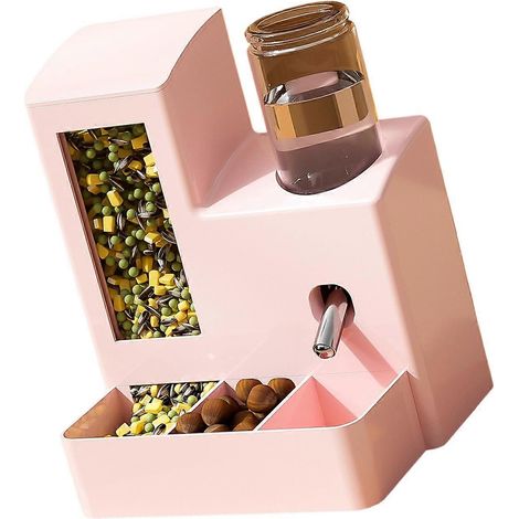 Distributeur d'eau automatique étanche pour lapins, hamsters et petits animaux, grande capacité de 80 ml, couleur rose.-AquaForge (1/5)
