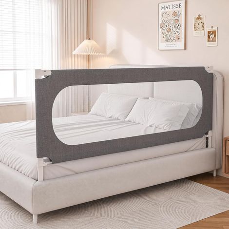 Barriere de Securite Enfant Lit – Barriere 150cm à Relevage Vertical pour Enfants Compatible avec Les Lits pour Enfants, Les pour Adultes et Divers Lits en Bois Massif (Unité Unique) (1/5)