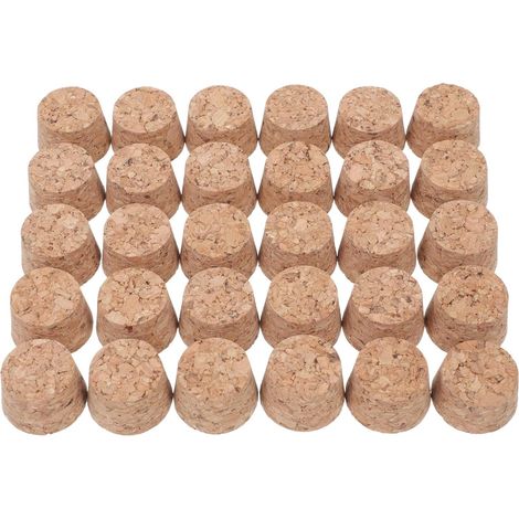 Lot de 30 bouchons liège - bois, coniques, pour vin et bière (1/5)