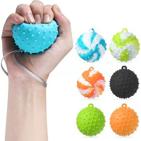 Balle anti-stress fitness - Grip ball massage pour exercices de main et décompression - Équipement sportif couleur aléatoire (1/5)