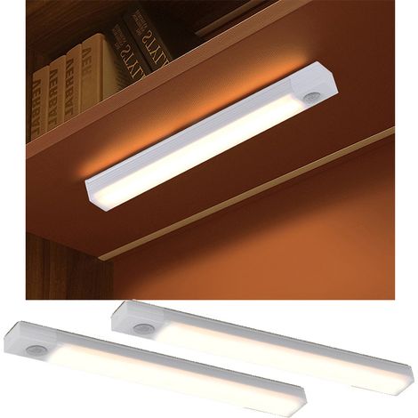 coquille blanche lumière chaude corps humain induction armoire longue rechargeable 2 pièces 40cm Blanc (1/5)