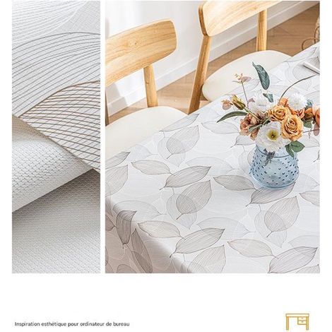 Tovaglia in PVC impermeabile, resistente a olio e macchie, per esterni, giardino, cucina, quadrata, 140 x 140 cm, facile da pulire, protezione per il tavolo. (1/4)