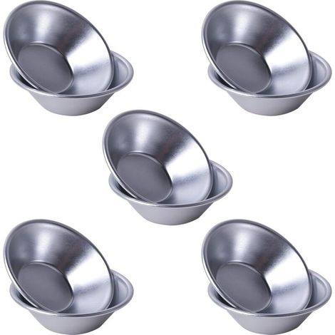 Aluminium-Tarteformen – Set mit 10 kleinen, wiederverwendbaren und leicht zu reinigenden Formen, ideal für Tartes, Muffins und Puddings (1/5)