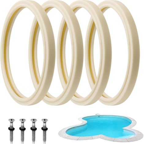 Joint de lentille de piscine - Vis pilote en acier inoxydable - Rondelles (1/5)