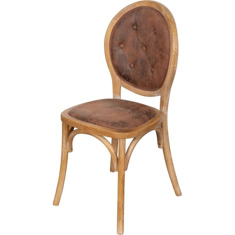 Stuhl aus Holz und Kunstleder mit Capitonné-Rückenlehne, Esszimmer-Polstersessel, Wohnzimmer-Sessel, Schlafzimmer-Sessel
