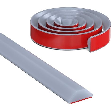 Seuil de douche en silicone, barrières de douche, bandes étanches, autocollantes, pour séparer l'eau et la maintenir à l'intérieur du seuil. (Gris, 85CM) (1/5)