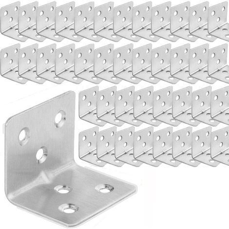 Set mit 64 verstärkten Edelstahl-Montagewinkeln, 38 x 30 x 30 mm Stahlblech, Edelstahlwinkel, Metallwinkel zur Befestigung von Edelstahlteilen für Möbelbefestigung und -reparatur