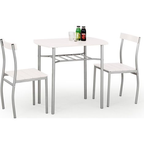Conjunto de mesas y sillas para comedor Houston 127, Blanco, 75x50x82cm, Diámetro: 0, Número de asientos: 2, Estilo: Contemporary