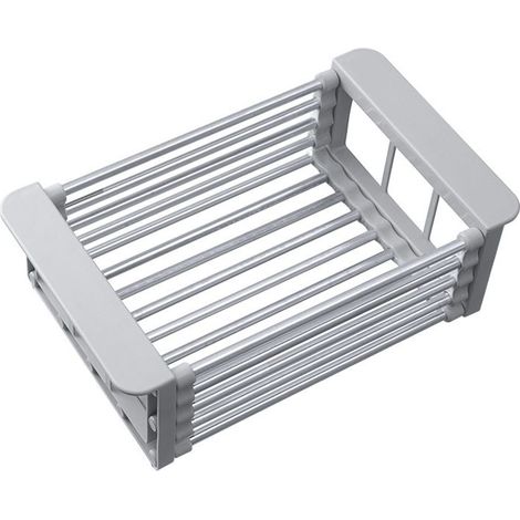 Stainless steel drain basket rack thickened retractable kitchen storage rack rust-proof sink drain basket