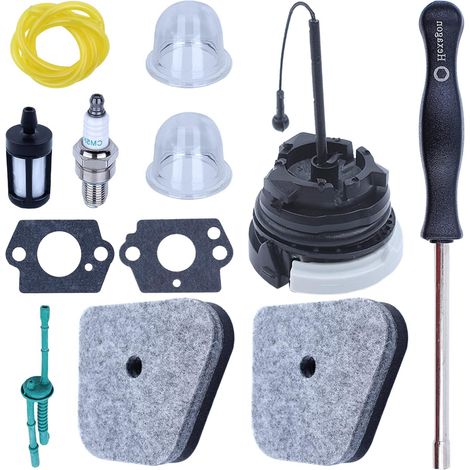 Kit filtre à air, conduite de carburant et bouchon pour Stihl FS90 FS100 FS110 FS130 HT101 HT130, filtre à air, filtre à carburant, conduite de carburant, bougie, bouchon de carburant, tuyau de carbur (1/5)