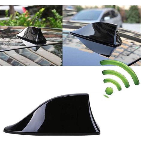 LaBlanc - Universelle Autoantenne mit Haifischflossenfunktion, Autoantenne mit FM/AM-Radiosignal und wasserfester Klebebasis für PKW, SUV, LKW, Transporter (Schwarz)