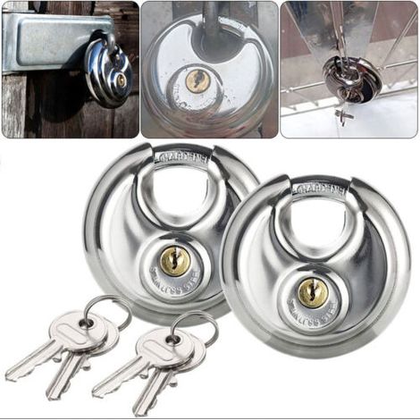 Cadenas À Disque - Acier Inoxydable - Anneau En Acier Trempé - Pour Armoire De Stockage Extérieure Intérieure - Lot De 1 (1/5)