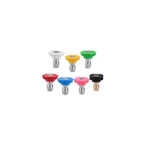 Lot de 7 Embouts de Buse de Pulvérisation pour Laveuse à Pression, 1/4 Buses à Connexion Rapide Sont Principalement Utilisées pour le Nettoyage de Voiture et le Jardinage (1/4)