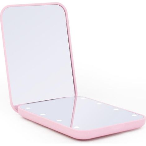 1 Miroir De Maquillage De Voyage Clair Par Led, 1x/3x Grossissement Miroir Compact, Portable Pour Sac Main, Poche, Miroir Pliable Clair De 8.5cm (1/5)