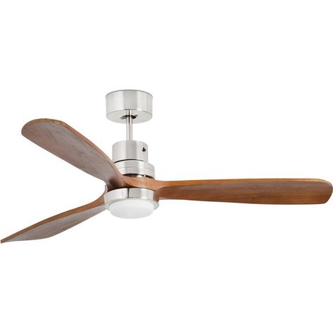 LANTAU L LED Ventilador níquel mate/nogal FSC (1/5)