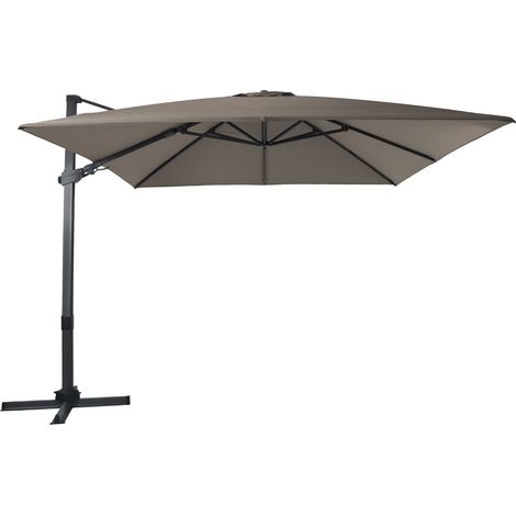 Axi Apollo Premium Parasol Déporté Gris/Taupe - Rectangulaire 300X300Cm - Structure Aluminium - Rotation 360 - Inclinable - Résistant Aux Uv