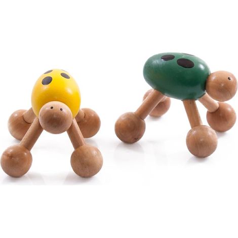 Massaggiatore in legno a forma di coccinella, colori assortiti (kit da 10)